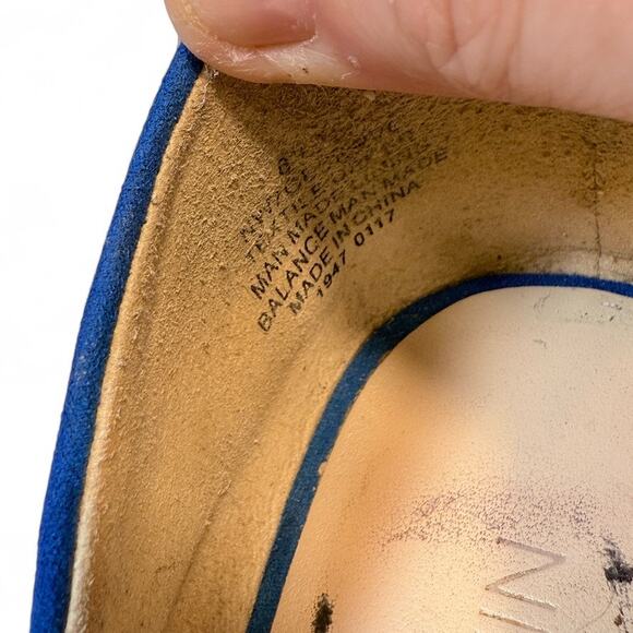 Nine West Royal Blue Suede Ballet Flat Point Toe 8.5 - Picture 5 of 7